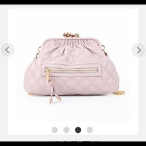 Marc Jacobs Quilted Leather Stam Kisslock Chain Shoulder Bag - Light Pink